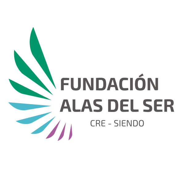 Logo Fundación Alas del Ser con alas coloridas